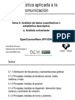 Tema 5.1. Análisis de Datos Cuantitativos I. Univariante