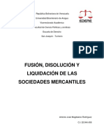 Fusion, Disolucion y Liquidacion de Las Sociedades Mercantiles - Antonio Jose Magdaleno