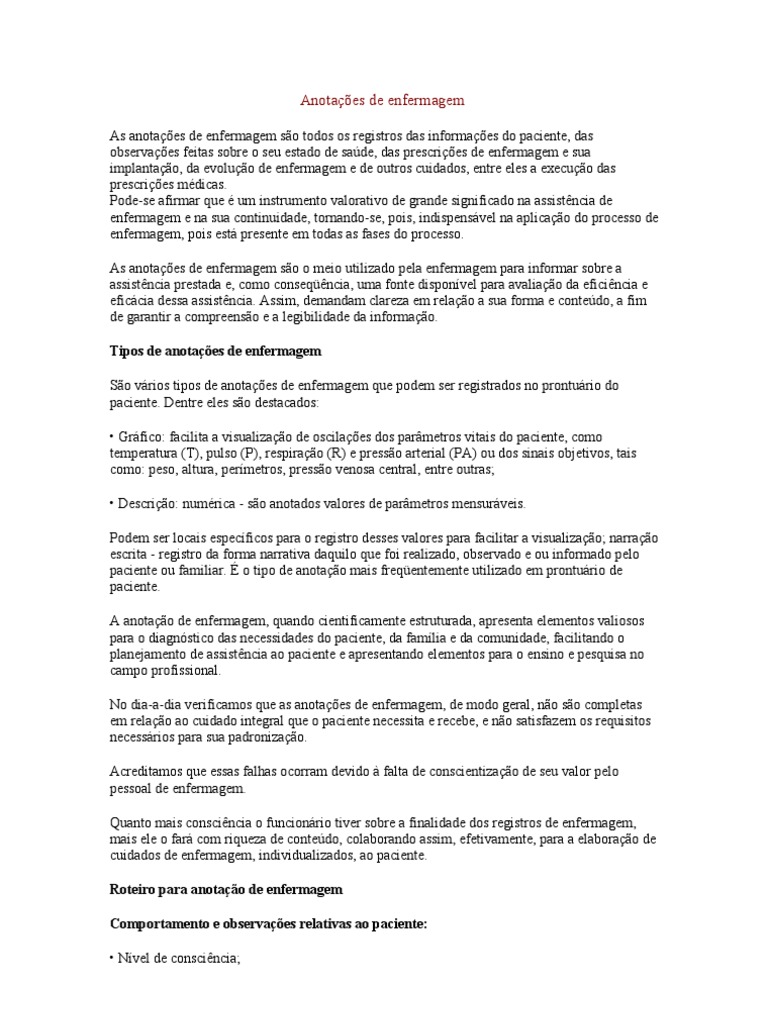 Anotações de enfermagem | Nursing | Hospital