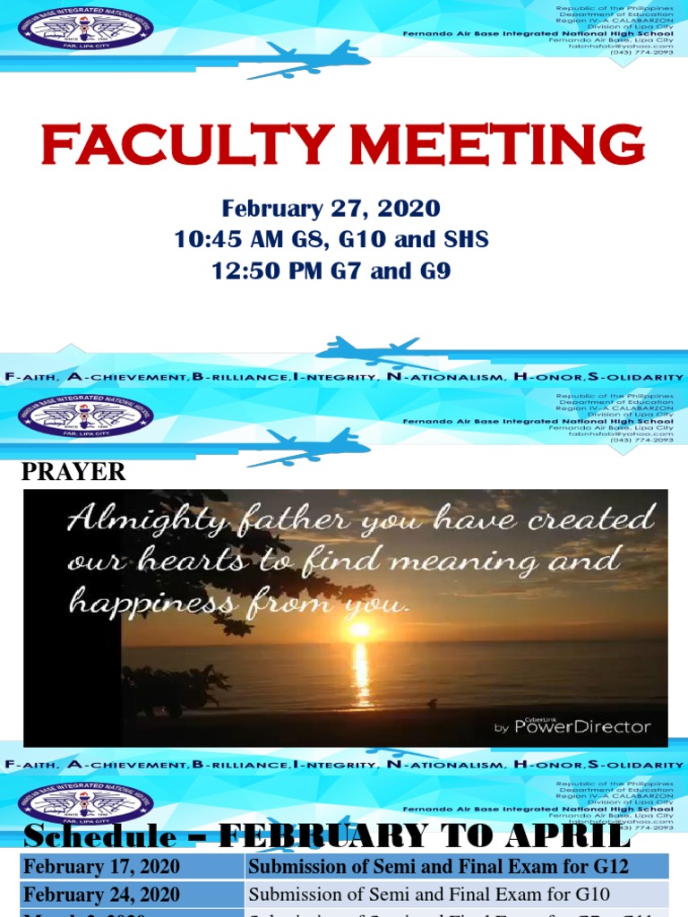 Faculty Meeting | PDF | Science & Mathematics