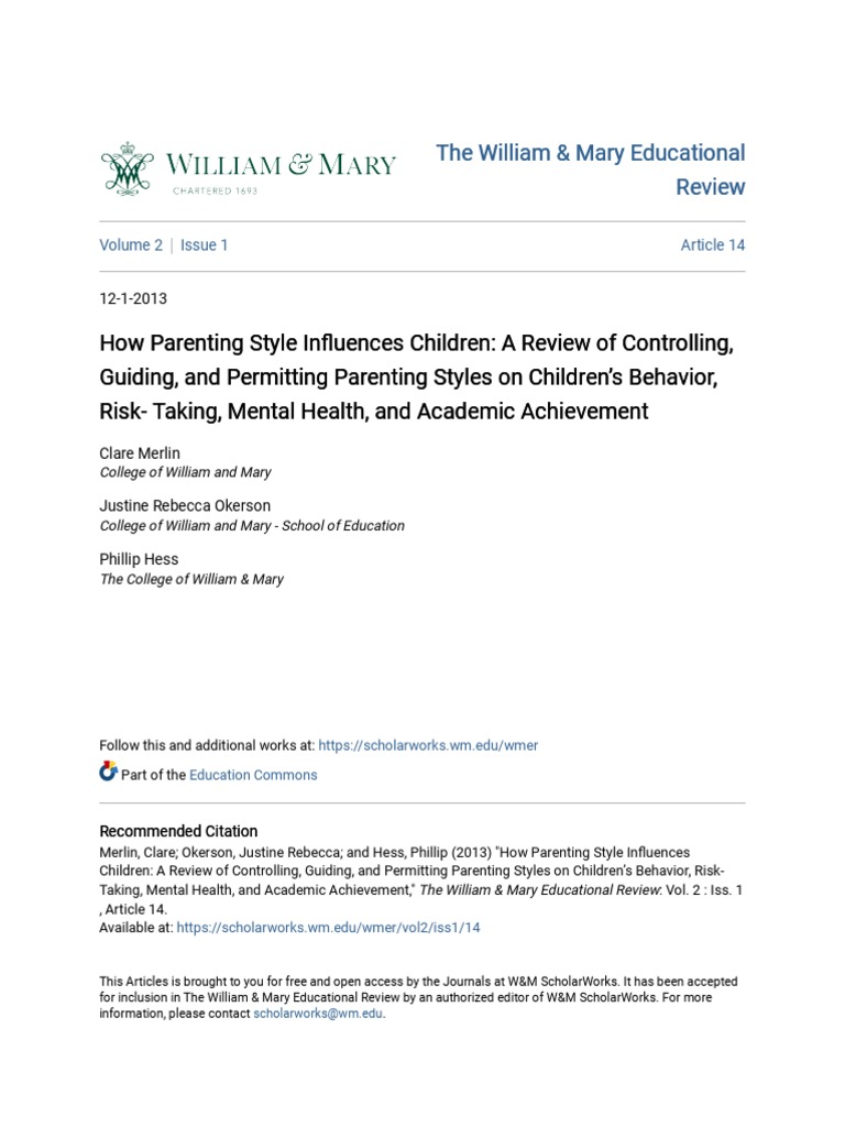 Parenting Styles and Child Behavior | PDF | Parenting | Relationships