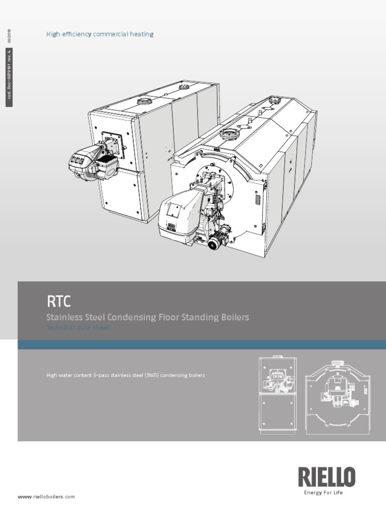Riello RTC Series Condensing Boilers | PDF | Boiler | Efficient Energy Use