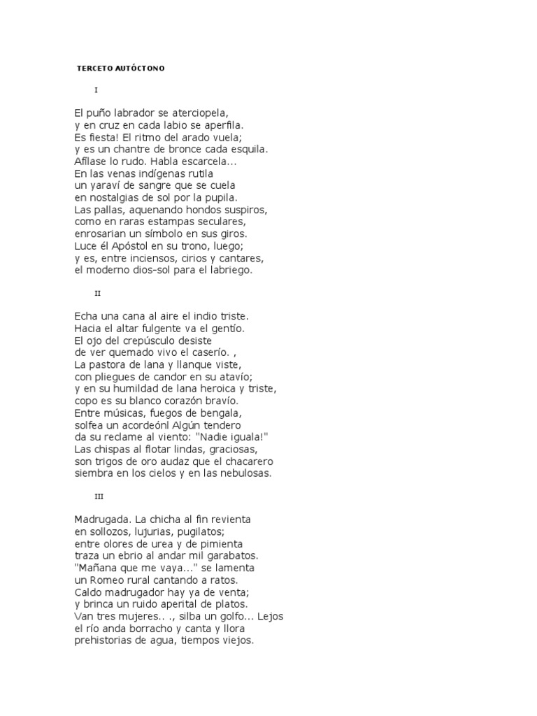 Terceto Autóctono de César Vallejo | PDF