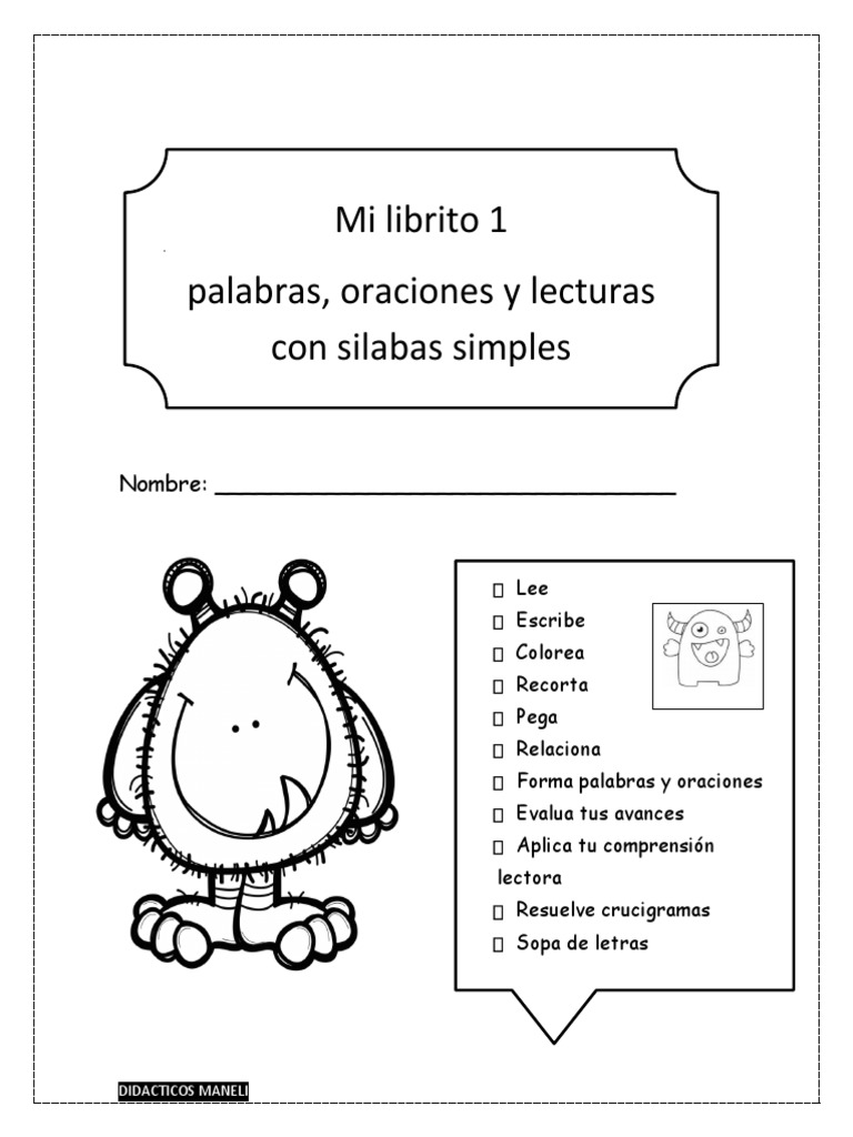Mi Librito de Sílabas Simples | PDF | Naturaleza | Alimentos