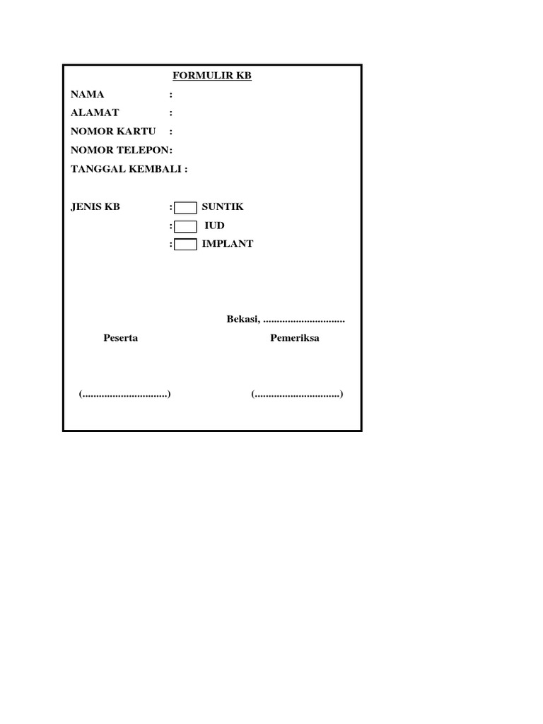 Formulir KB | PDF