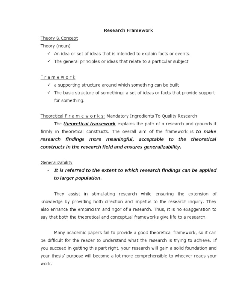 Research Framework | PDF | Conceptual Framework | Theory