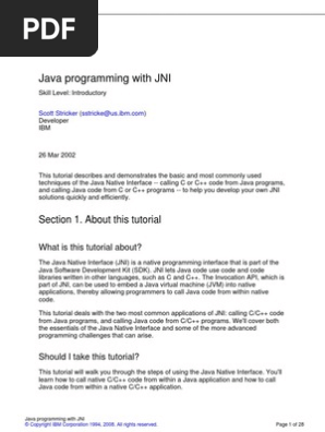 Java Program With Jni Java Virtual Machine Java - 