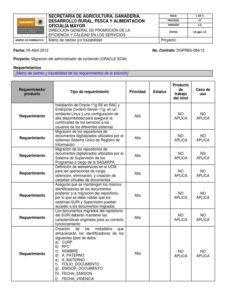 DSTFormato 6 Matriz de rastreo y trazabilidad_V2 Oracle Corporation Redes sociales y digitales