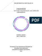 Bahan Ajar Matematika SMP Kelas Viii Lingkaran (Sudut Keliling, Sudut Pusat, Panjang Busur, Luas Juring Dan Hubungannya)