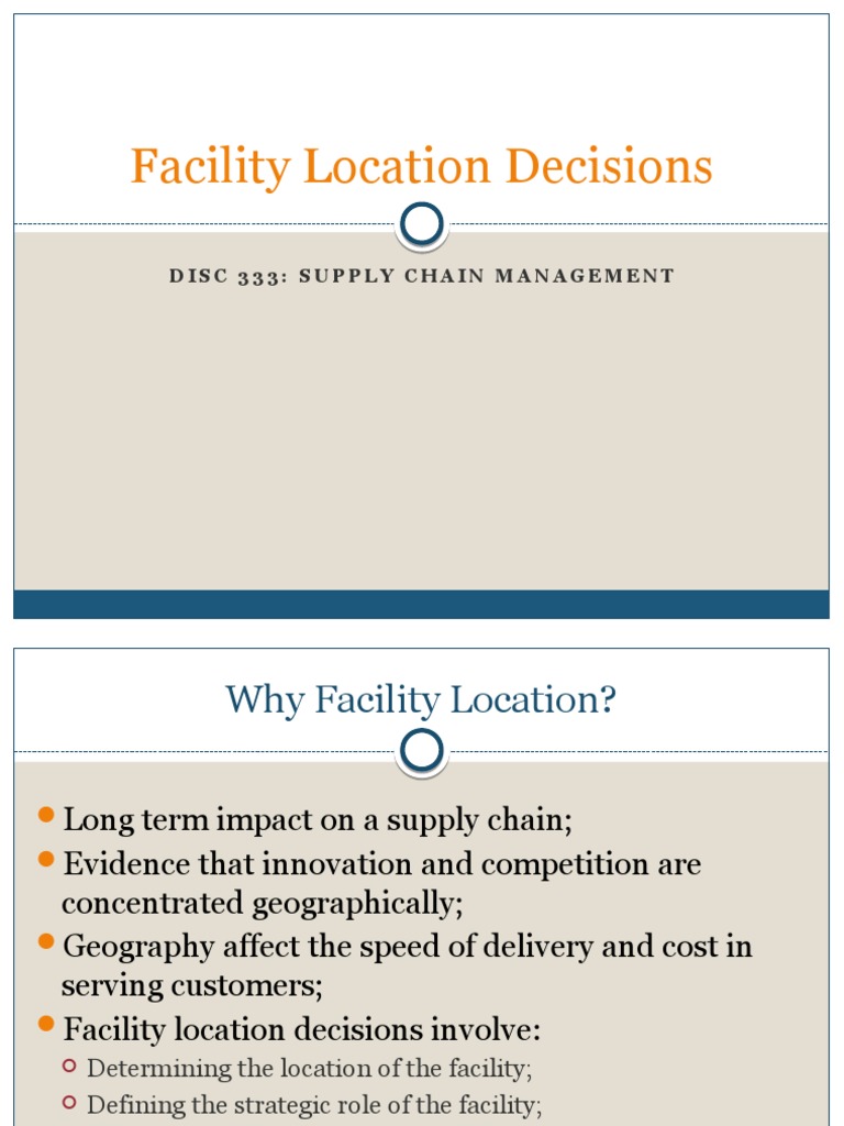 Facility Location Strategies in SCM | PDF | Supply Chain | Labour Economics