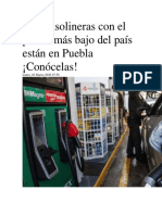 Seis Gasolineras Con El Precio Más Bajo Del País Están en Puebla