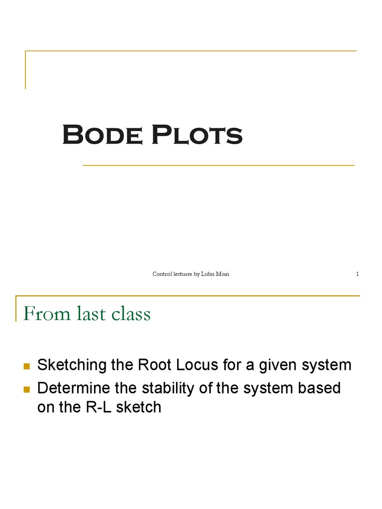 Bode Plot Basics and Stability Analysis | PDF | Signal Processing ...