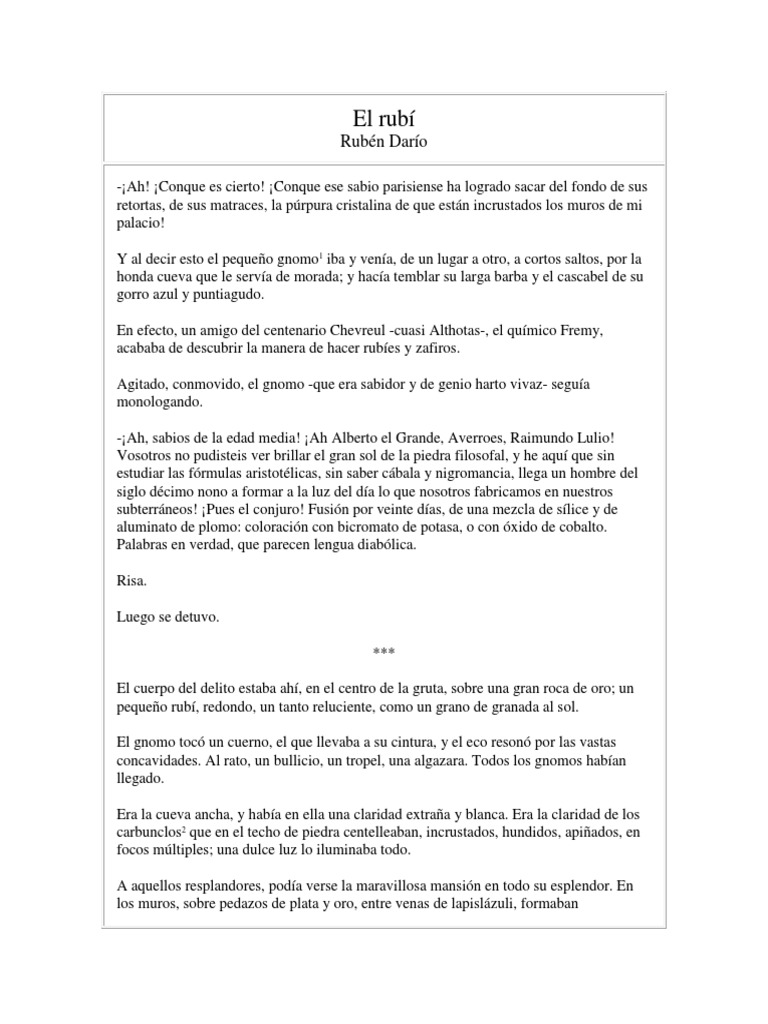 El Rubí - Rubén Darío | PDF | Naturaleza