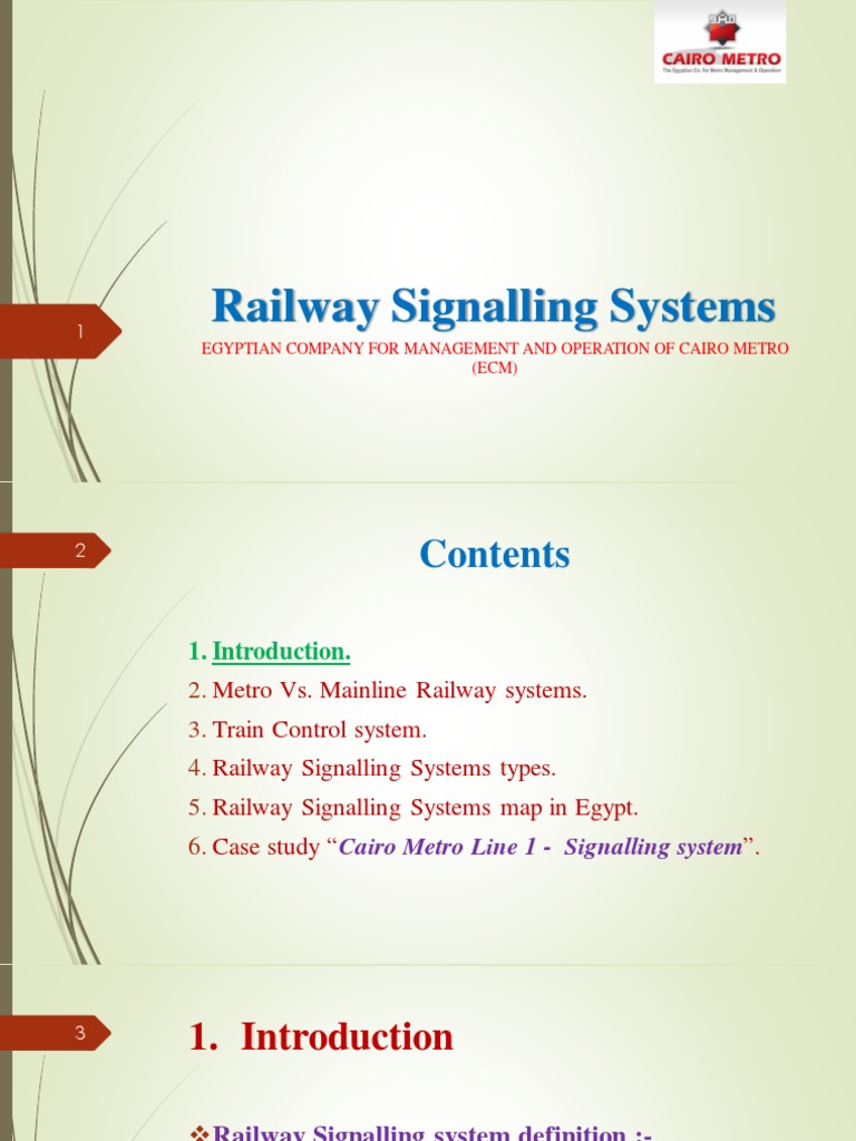 Cairo Metro Signalling Systems Overview | PDF | Rail Transport | Rapid ...