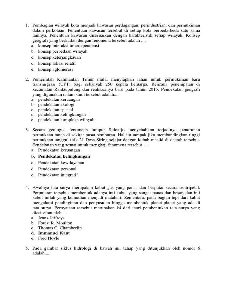 Soal Geografi Pdf