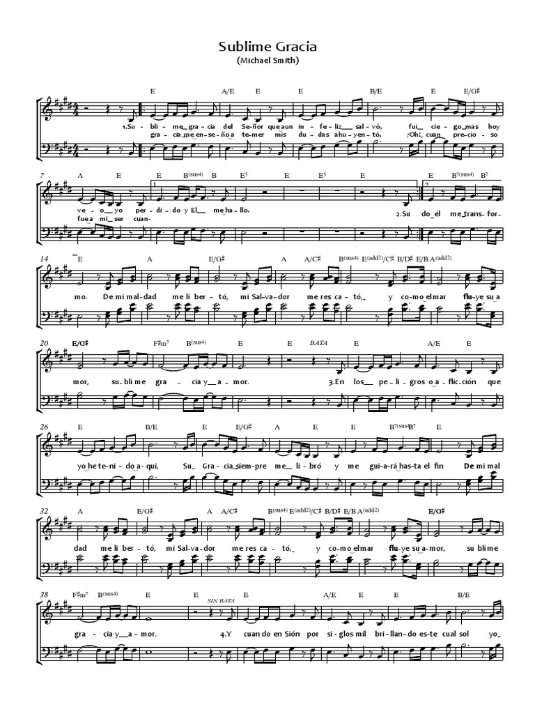 Sublime Gracia (Michael Smith) - Partitura Completa | PDF | Ajedrez