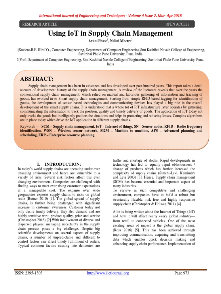 IoT Transforming Supply Chains | PDF | Internet Of Things | Proxy Server