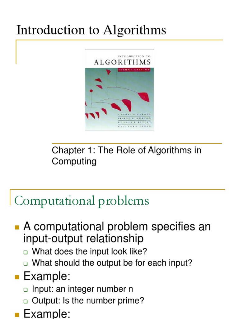01 - The Role of Algorithms in Computing | PDF | Algorithms | Array ...