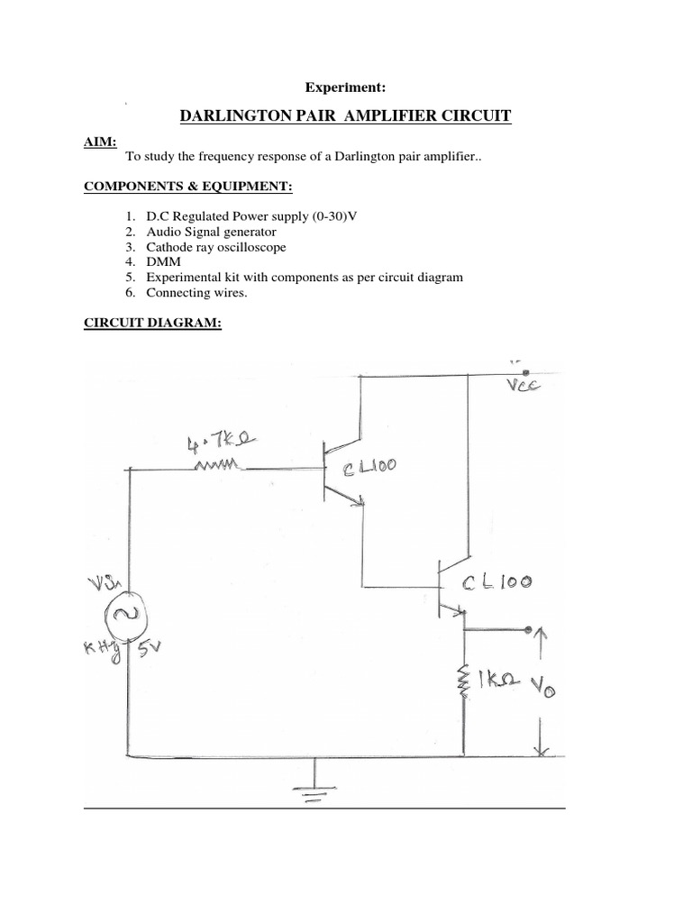 Darlington Pair PDF Amplifier Amplitude