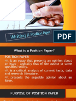 WRITING A POSITION PAPER