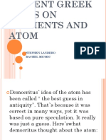 Ancient Greek Ideas On Elements and Atom