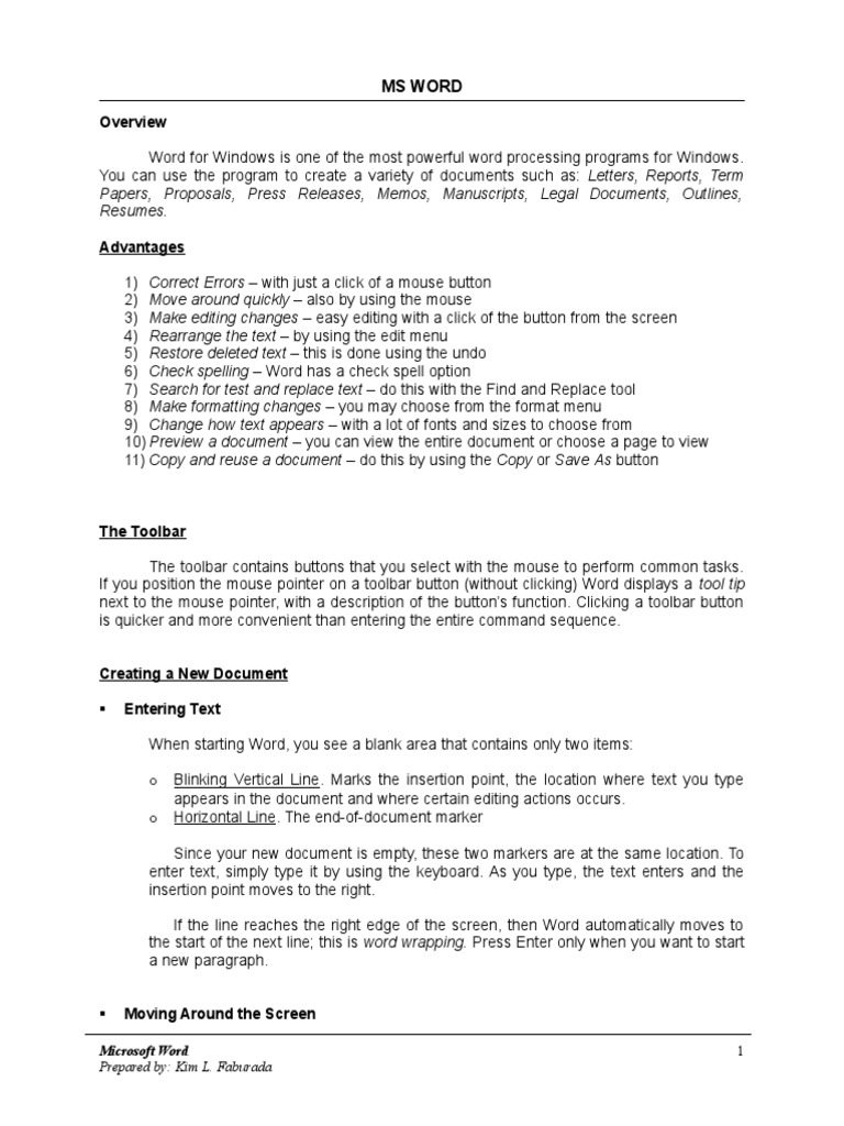 Ms word notes pdf microsoft word computer file