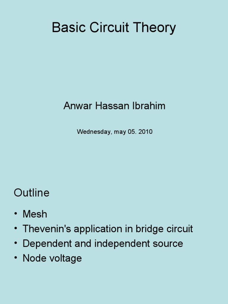 Circuit Theory Mesh | PDF