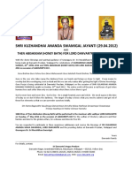 Shri Kuzhandhai Ananda Swamigal Jayanti Thenabishekam For Lord Danvantri PDF