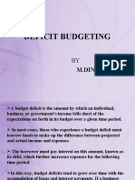 Deficit Budgeting: BY M.Dinesh