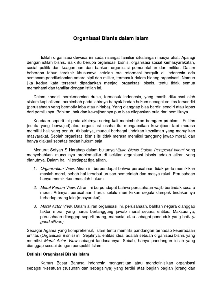 314020919 Organisasi Bisnis Dalam Islam Docx
