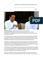 WHO Tak Terkejut Jokowi Umumkan Kasus Positif Virus Corona