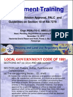 Simple Subdivision Approval, PALC and Guidelines On Sec.18 of RA7279.power Point