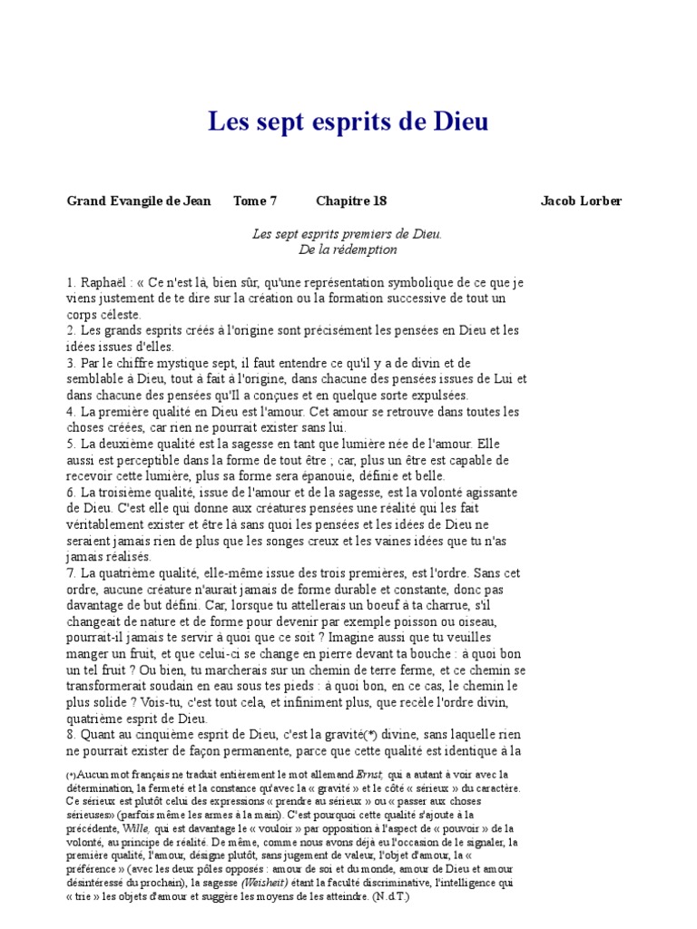 Les Sept Esprits de Dieu expliqués | PDF | Infini | Dieu