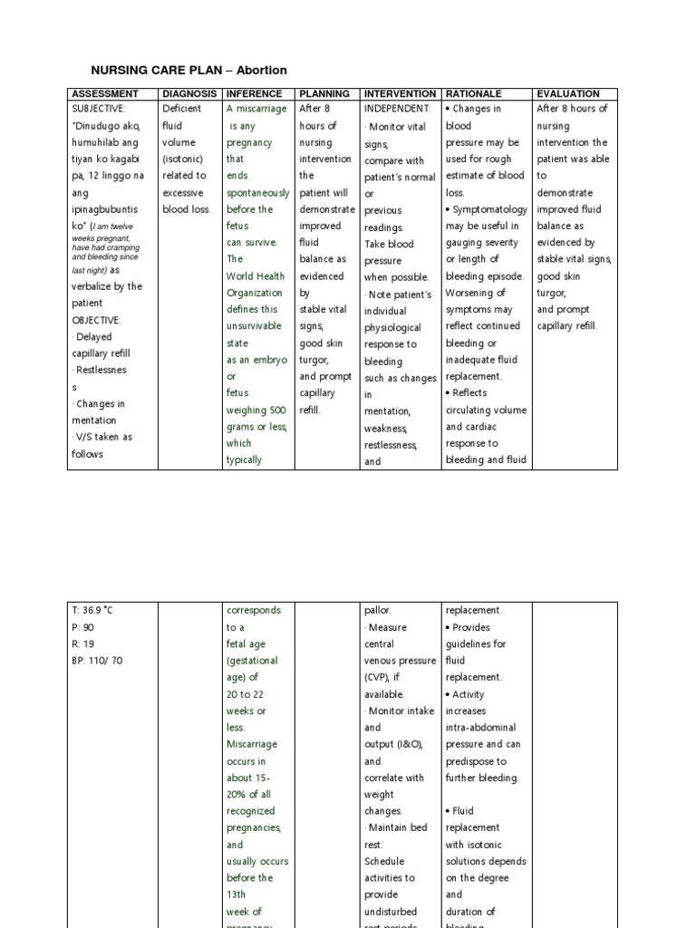 Nursing Care Plan Abortion PDF