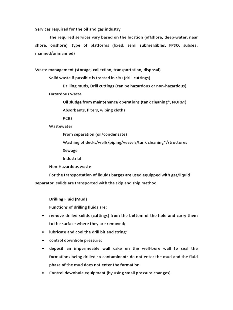 Oil and Gas Services | PDF