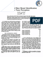 Influence of Beer Brand Identification On Taste Perception