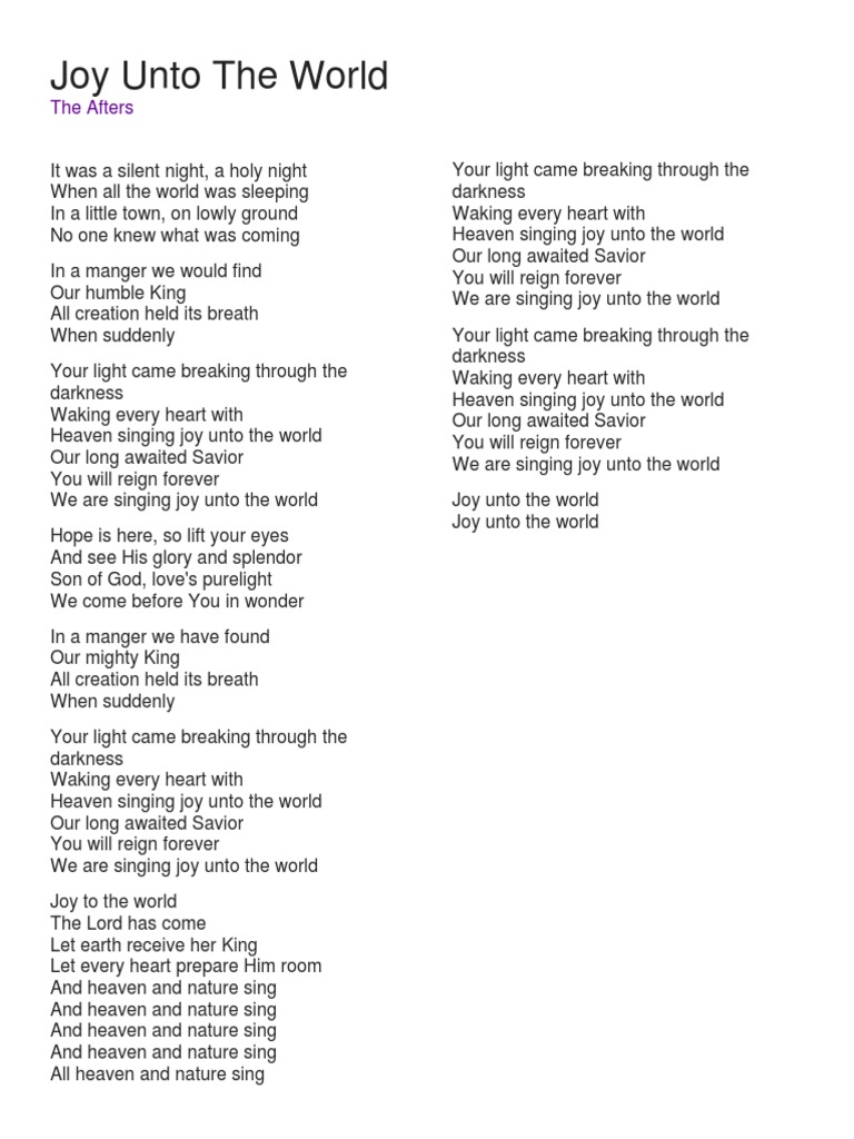 joy unto the world | pdf | religion & spirituality | poetry