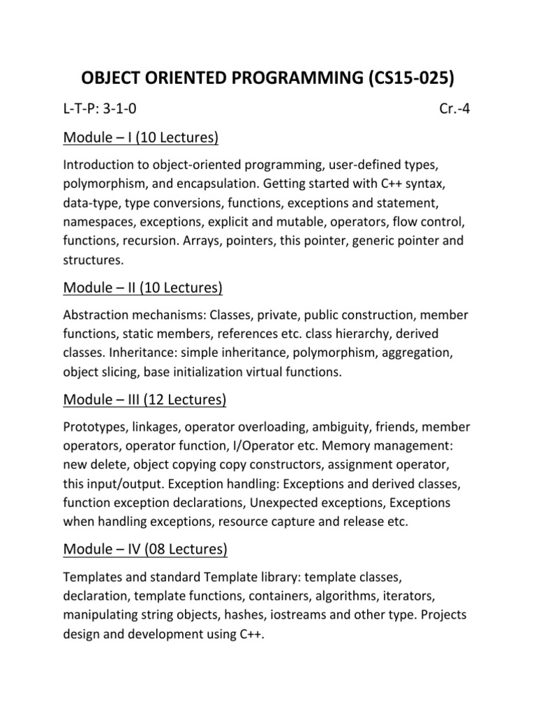 Object Oriented Programming | PDF