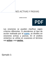 ORACIONES ACTIVAS Y PASIVAS