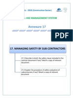  MANAGING SUBCONTRACTOR - Safety Requirement