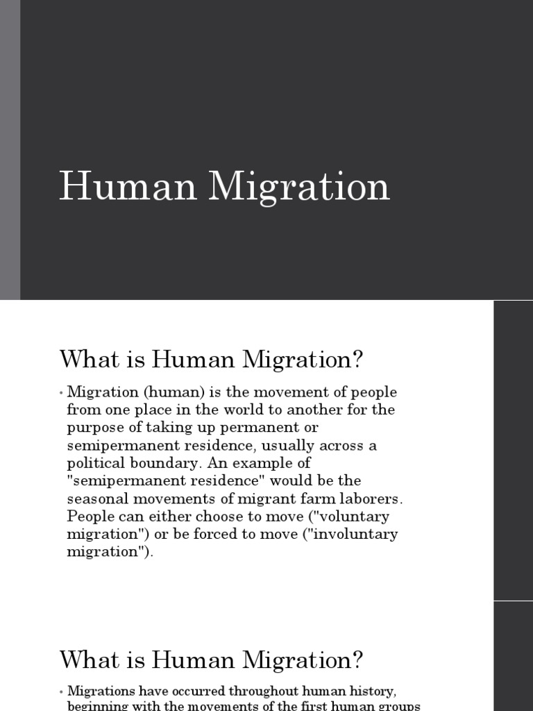 Understanding Human Migration Types | PDF