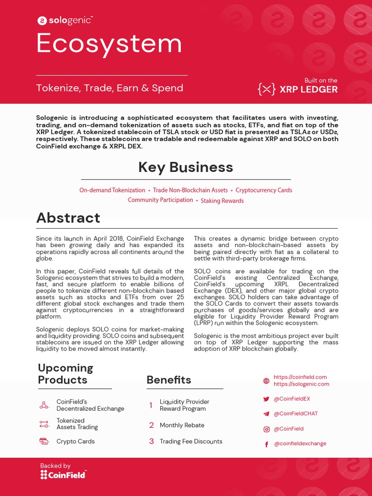 Sologenic Onepager | PDF | Cryptocurrency | Exchange Traded Fund