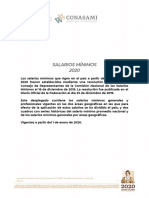 Tabla de Salarios M Nmos Vigentes Apartir Del 01 de Enero de 2020 PDF
