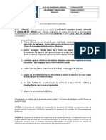 Acta de Reinstalación Laboral