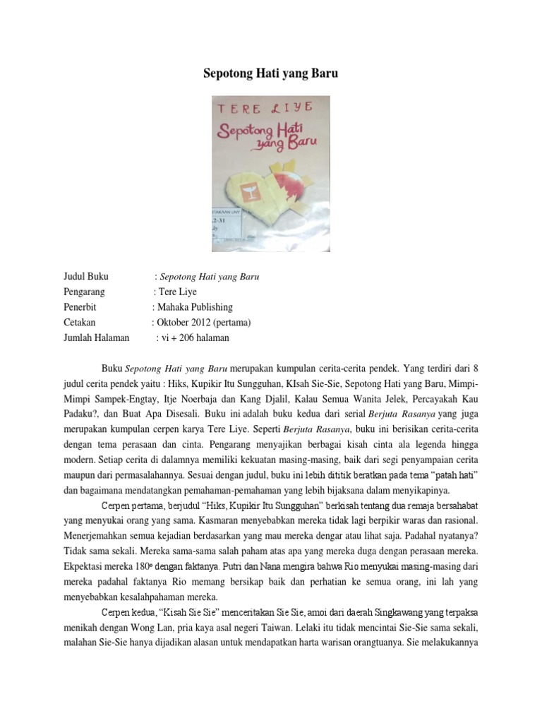 Judul Buku Sepotong Hati Yang Baru