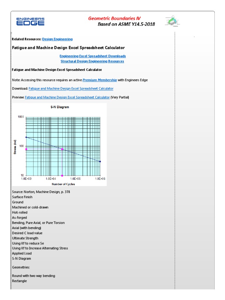 Fatigue and Machine Design Excel Spreadsheet Calculator | PDF | Art
