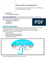 Stakeholders Level in An Organization PDF