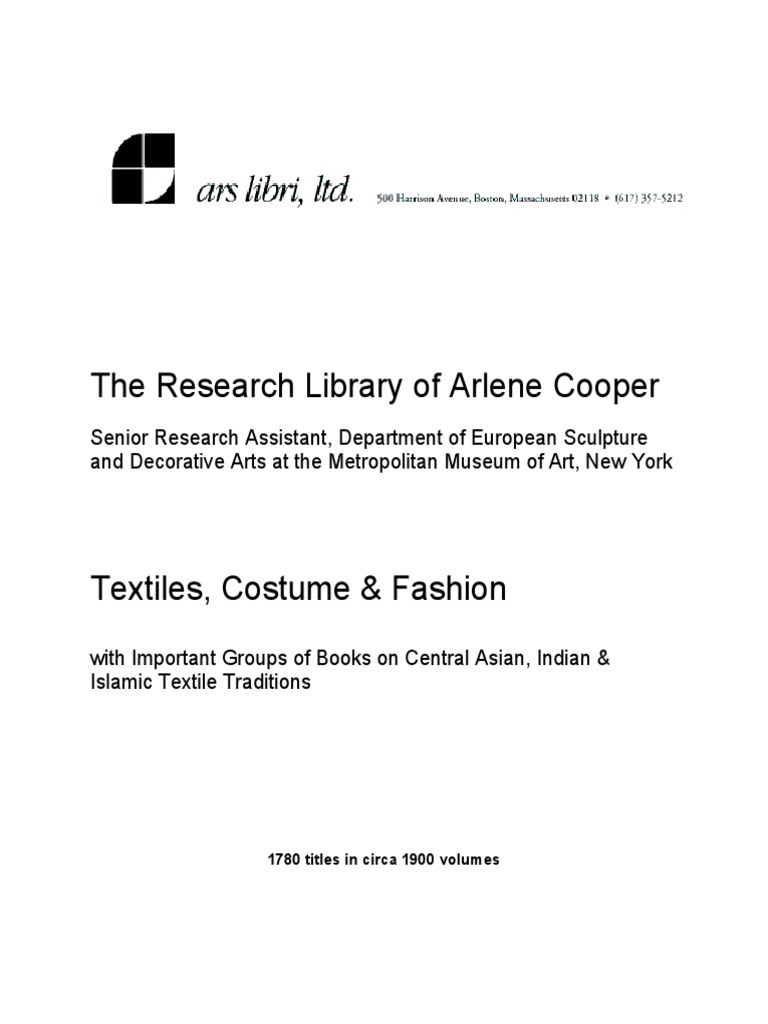 Textiles, Costume & Fashion With Important Groups of Books On Central  Asian, Indian & Islamic Textile Traditions, PDF