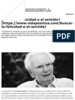 ¿Buscar La Felicidad o El Sentido? - Vida Positiva