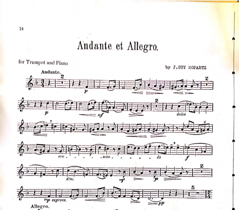 Andante Et Allegro, J. Guy Ropartz | PDF